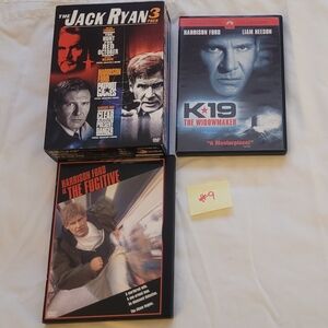 5 DVD'S. K-19 Widowmaker, The Fugitive, 3 Jack Ryan Movies (#9) lot